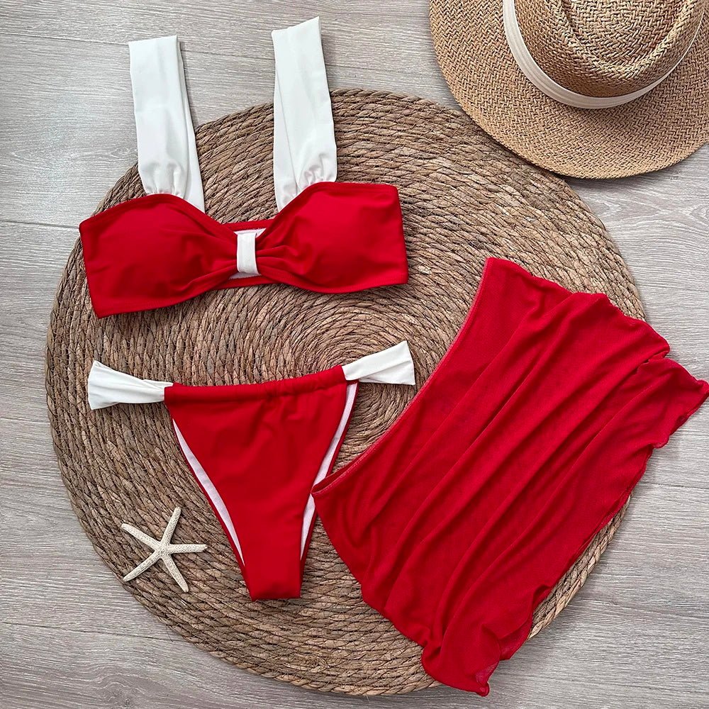 3 Pieces Bikini Set With Mini Skirt | Fashionsarah.com