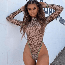 Load image into Gallery viewer, Leopard See Through Bodysuit | Fashionsarah.com