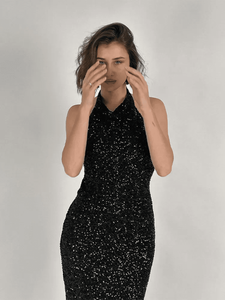 Shiny Sequin Backless Maxi Dress | Fashionsarah.com