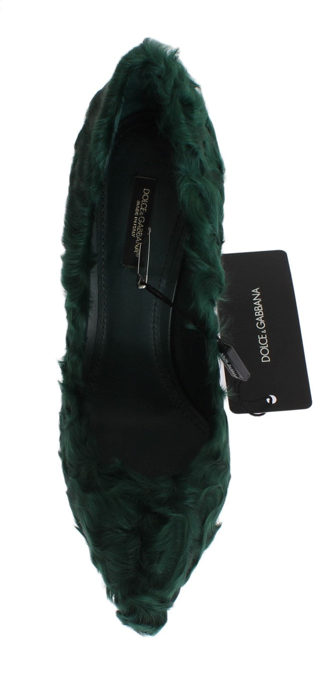 Dolce & Gabbana Green Leather Pumps | Fashionsarah.com