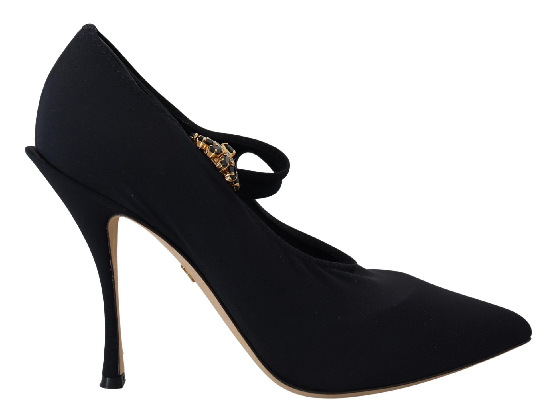 Dolce & Gabbana Black Socks Stretch Crystal Pumps Shoes | Fashionsarah.com