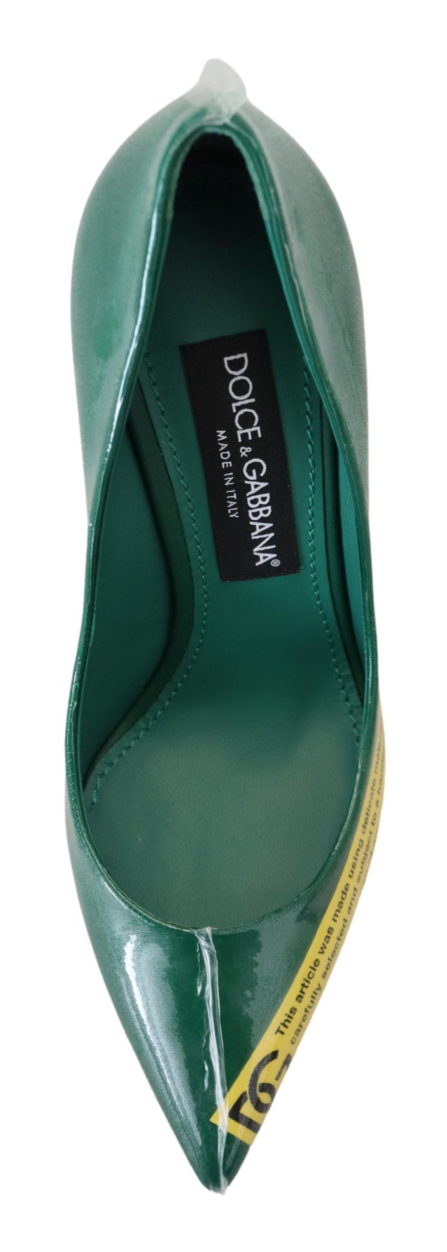 Dolce & Gabbana Green Leather Heels Pumps Plastic Shoes | Fashionsarah.com