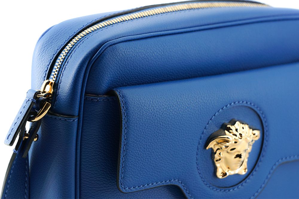 Fashionsarah.com Fashionsarah.com Versace Blue Leather Shoulder Bag