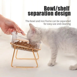 Transparent Double Cat Bowl | Fashionsarah.com