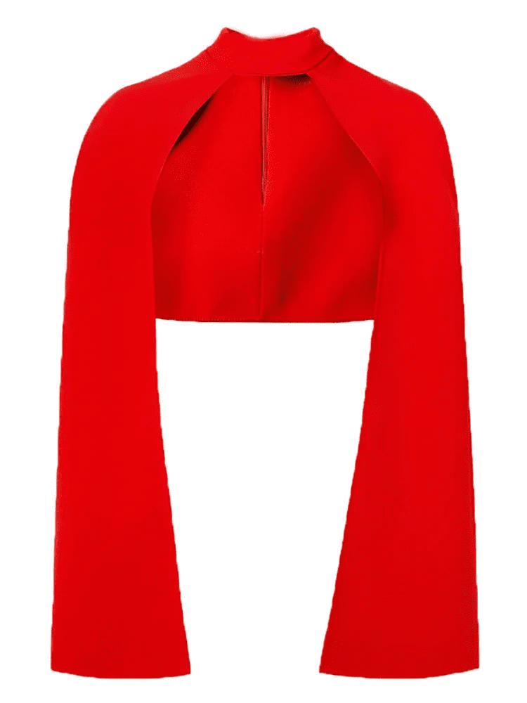 2 Pcs Set O-neck Short Shawl Strapless Jumpsuit | Fashionsarah.com