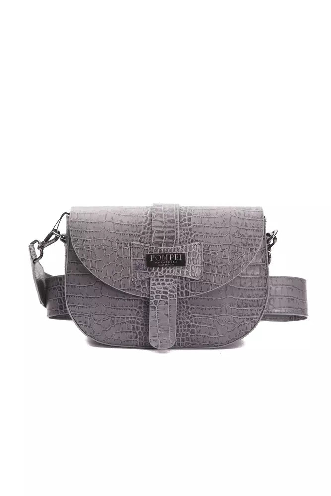 Pompei Donatella Gray Leather Crossbody Bag | Fashionsarah.com