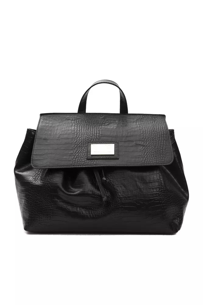 Pompei Donatella Black Leather Handbag | Fashionsarah.com