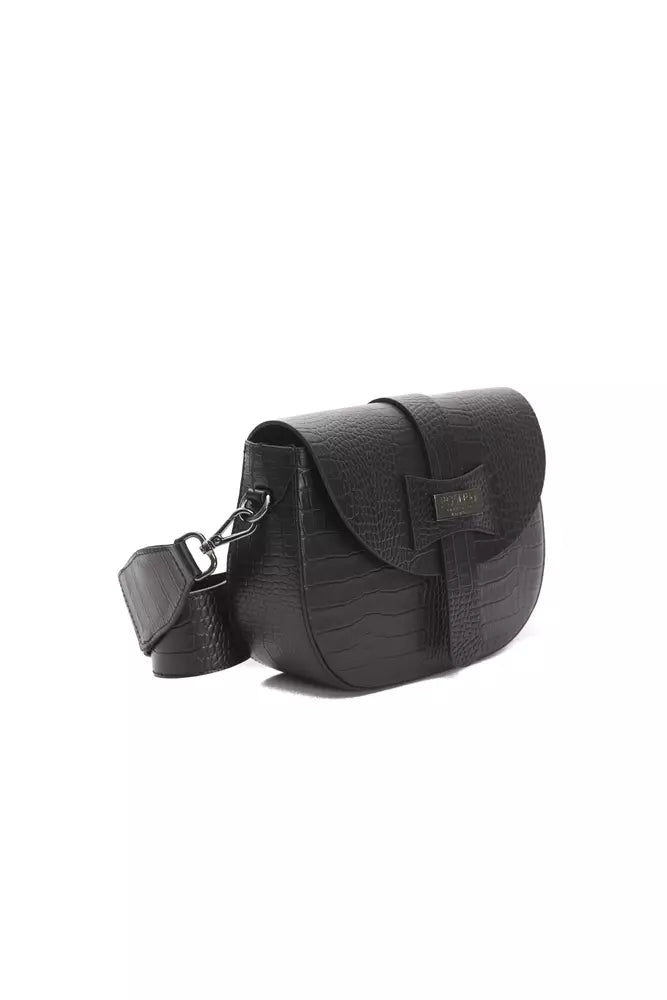 Pompei Donatella Black Leather Crossbody Bag | Fashionsarah.com