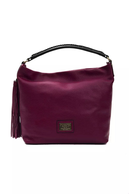 Pompei Donatella Elegant Burgundy Leather Shoulder Bag | Fashionsarah.com