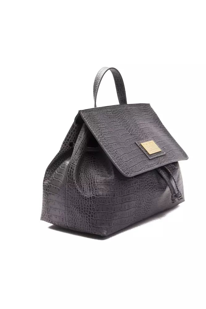 Pompei Donatella Gray Leather Handbag | Fashionsarah.com