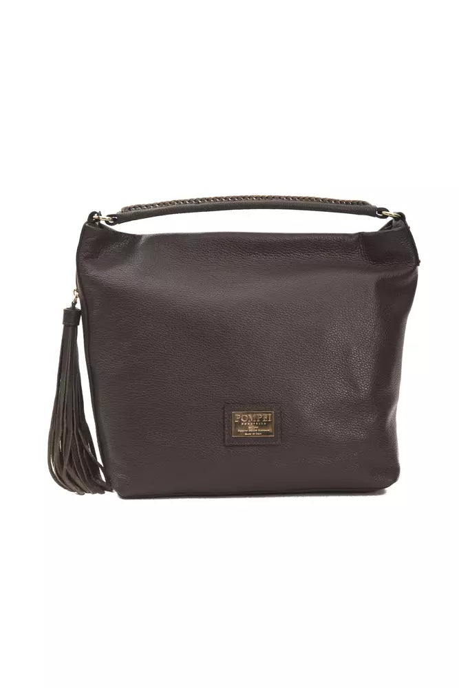 Pompei Donatella Brown Leather Shoulder Bag | Fashionsarah.com