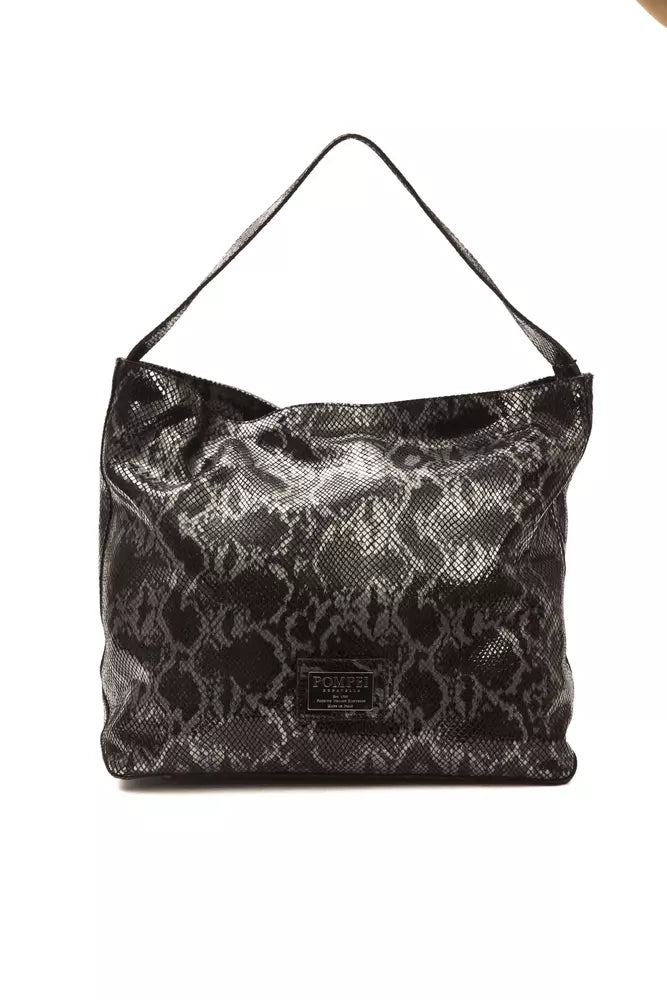 Pompei Donatella Gray Leather Shoulder Bag | Fashionsarah.com