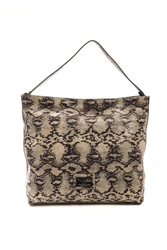 Pompei Donatella Gray Leather Shoulder Bag | Fashionsarah.com