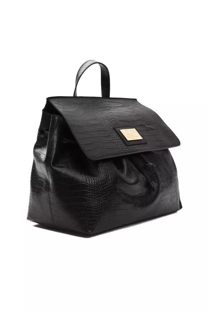 Pompei Donatella Black Leather Handbag | Fashionsarah.com