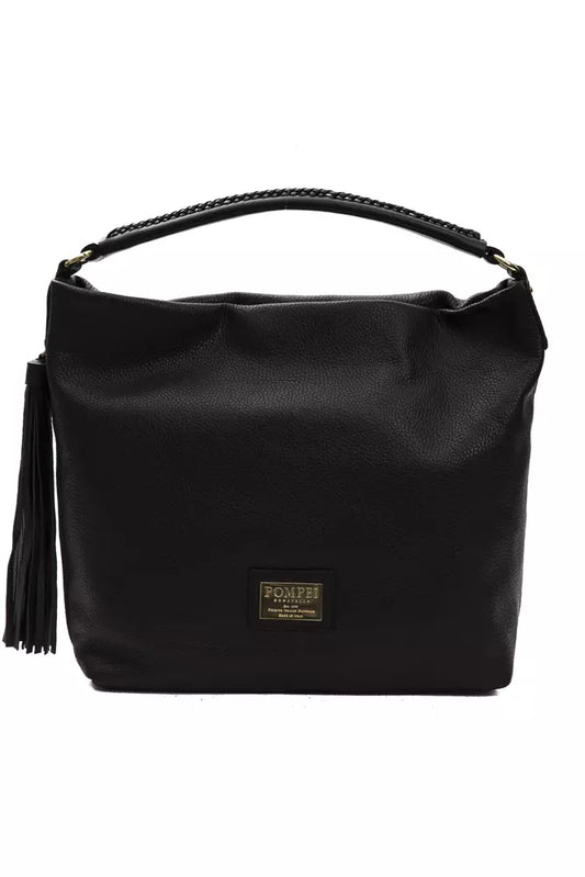 Pompei Donatella Black Leather Shoulder Bag | Fashionsarah.com