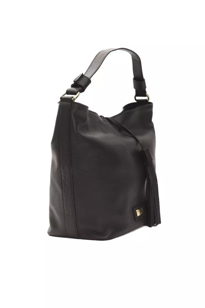 Pompei Donatella Black Leather Shoulder Bag | Fashionsarah.com