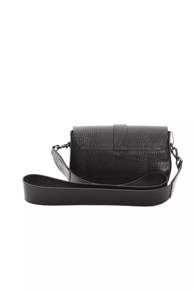 Pompei Donatella Black Leather Crossbody Bag | Fashionsarah.com