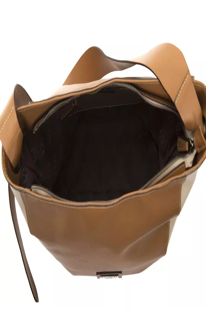 Pompei Donatella Brown Leather Shoulder Bag | Fashionsarah.com