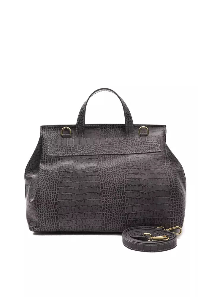 Pompei Donatella Gray Leather Handbag | Fashionsarah.com