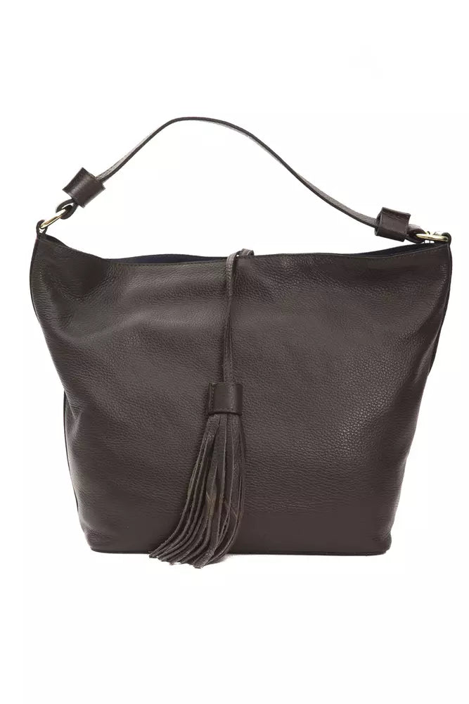 Pompei Donatella Brown Leather Shoulder Bag | Fashionsarah.com