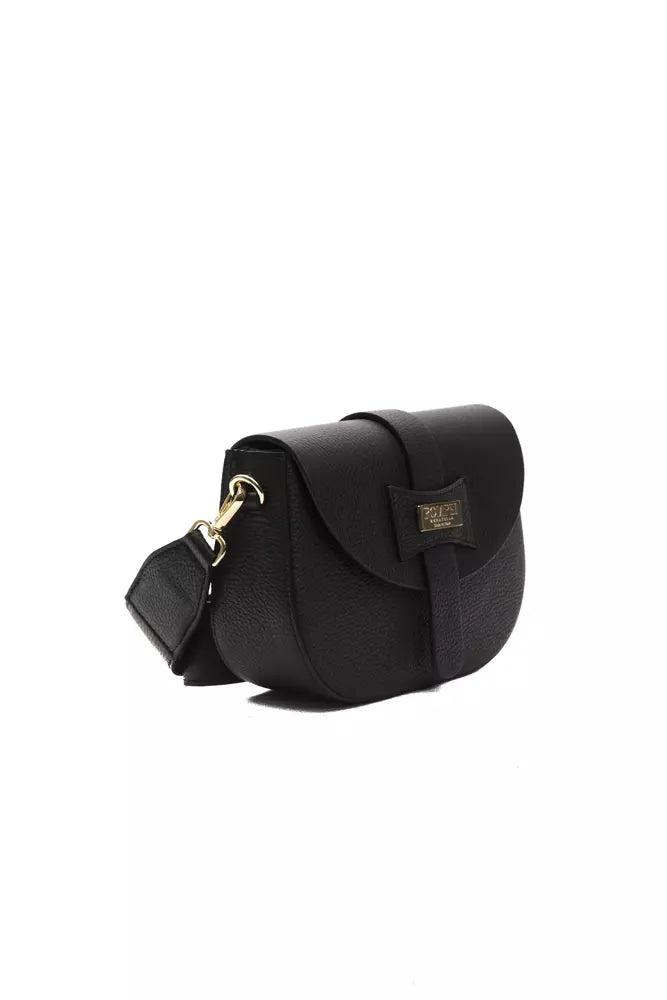 Pompei Donatella Black Leather Crossbody Bag | Fashionsarah.com