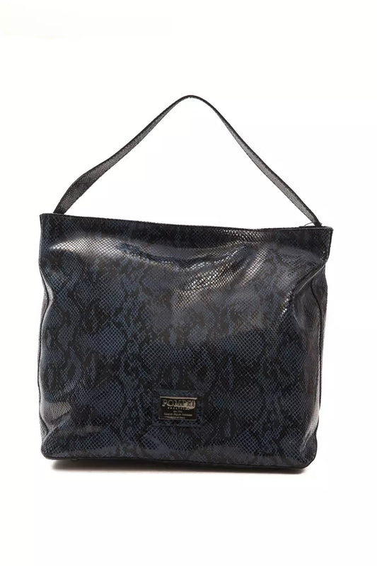 Pompei Donatella Blue Leather Shoulder Bag | Fashionsarah.com