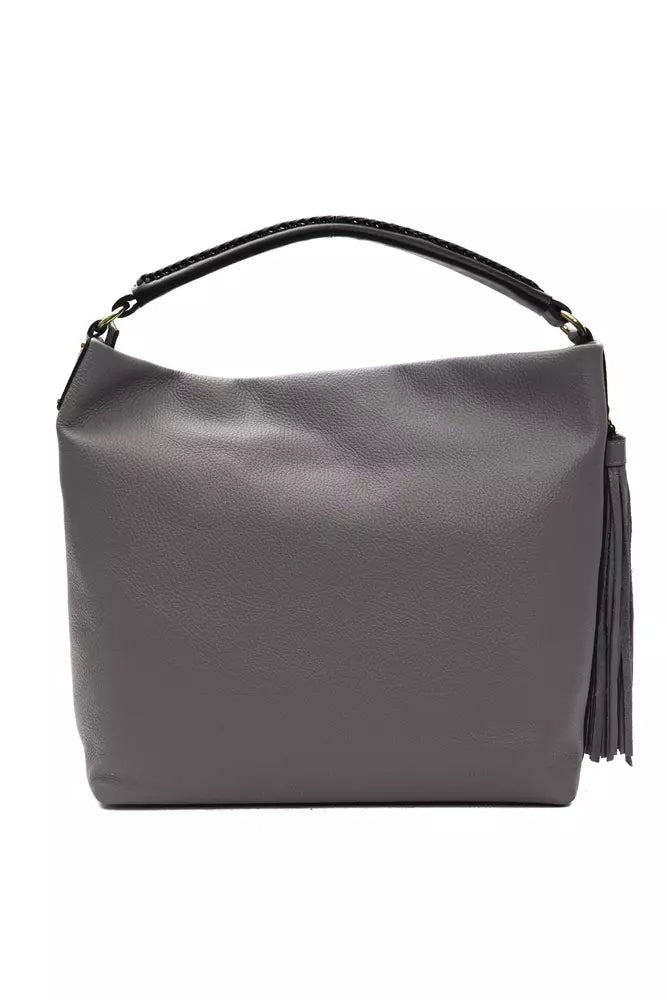 Pompei Donatella Gray Leather Shoulder Bag | Fashionsarah.com