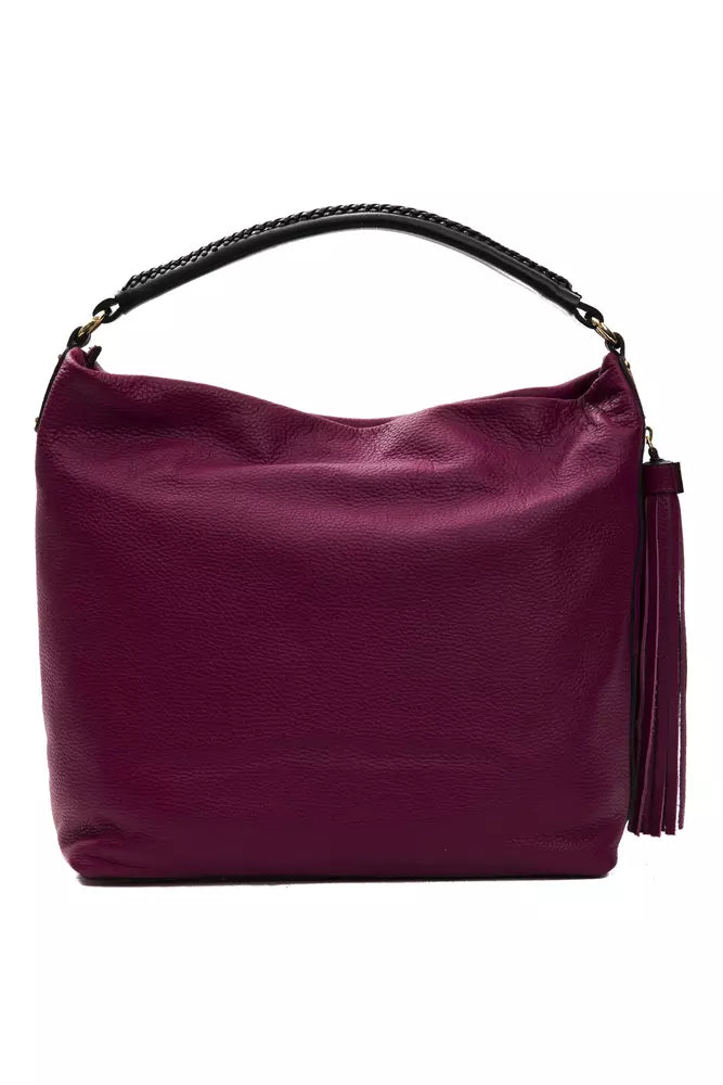 Pompei Donatella Elegant Burgundy Leather Shoulder Bag | Fashionsarah.com