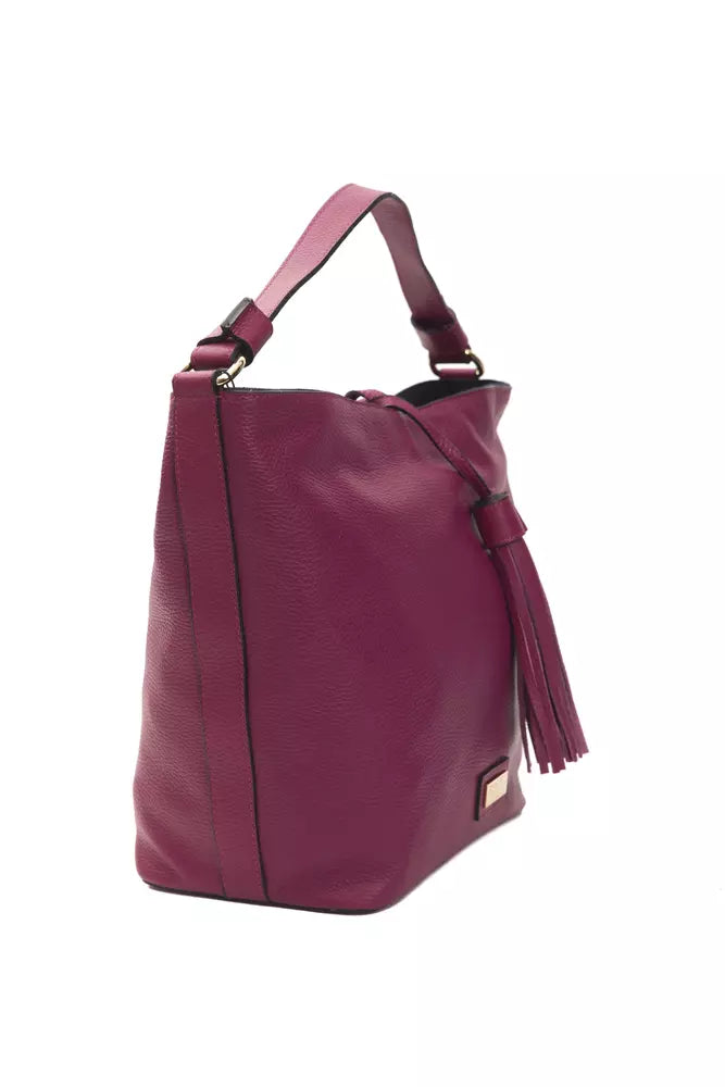 Pompei Donatella Burgundy Leather Shoulder Bag | Fashionsarah.com