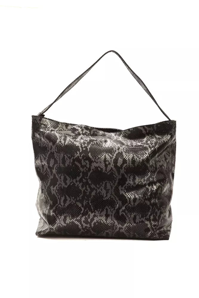 Pompei Donatella Gray Leather Shoulder Bag | Fashionsarah.com