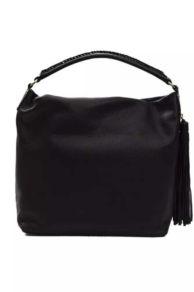 Pompei Donatella Black Leather Shoulder Bag | Fashionsarah.com