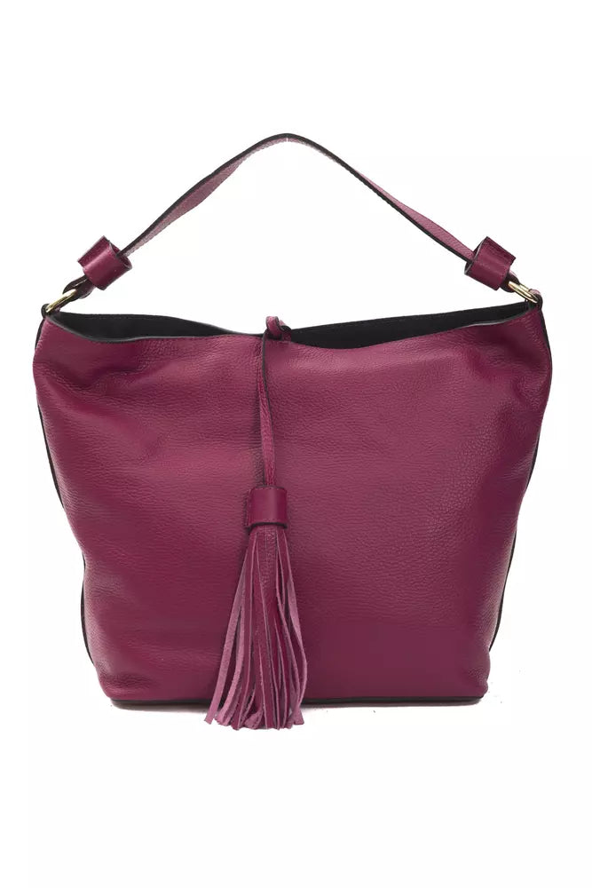 Pompei Donatella Burgundy Leather Shoulder Bag | Fashionsarah.com