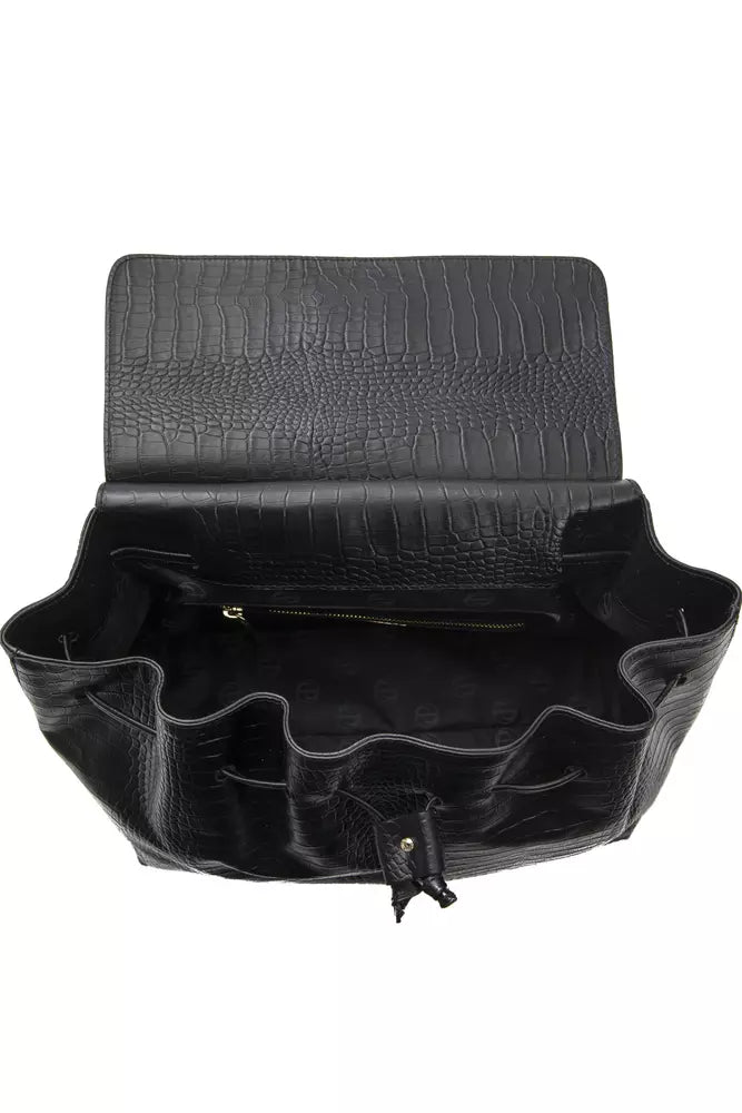 Pompei Donatella Black Leather Handbag | Fashionsarah.com