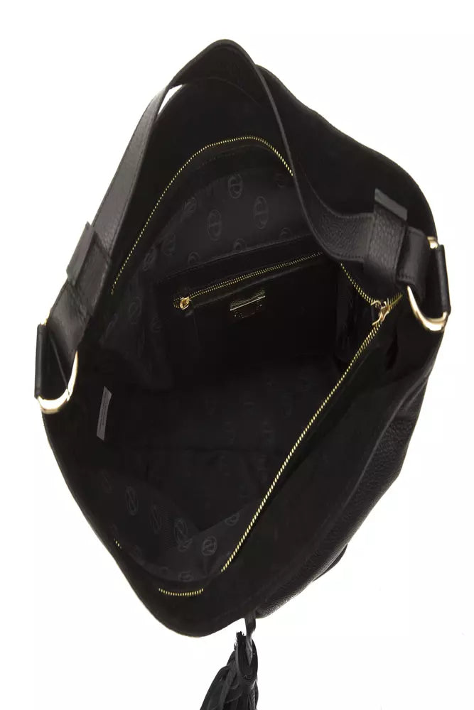 Pompei Donatella Black Leather Shoulder Bag | Fashionsarah.com