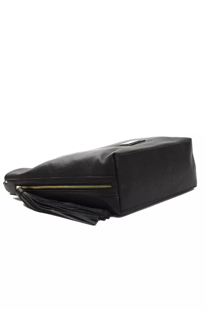 Pompei Donatella Black Leather Shoulder Bag | Fashionsarah.com