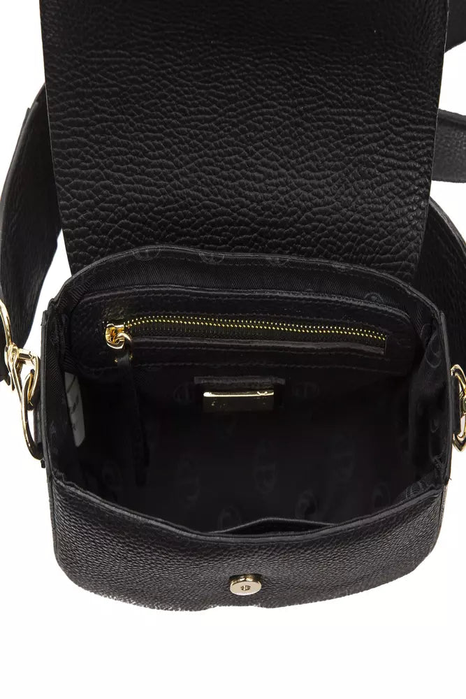 Pompei Donatella Black Leather Crossbody Bag | Fashionsarah.com