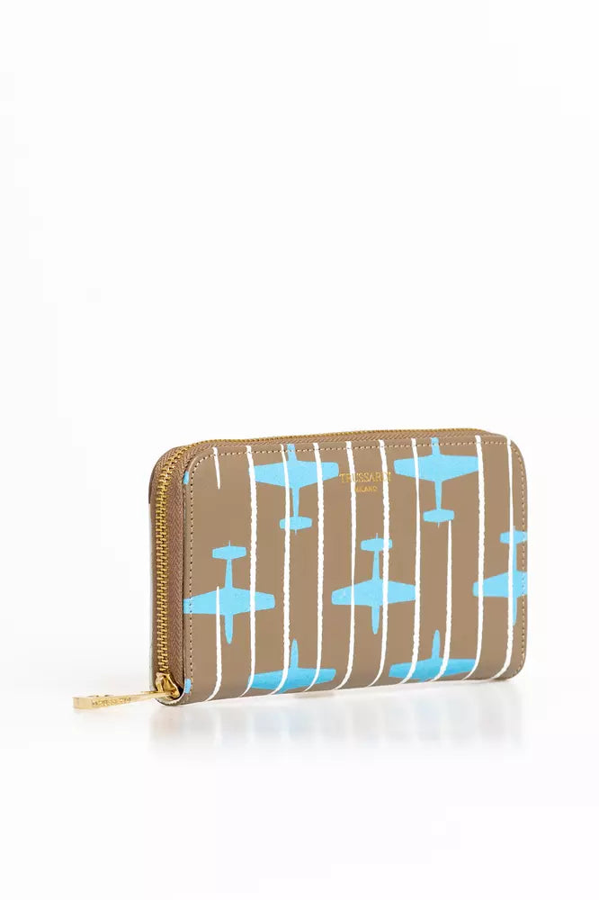 Trussardi Beige Leather Wallet | Fashionsarah.com