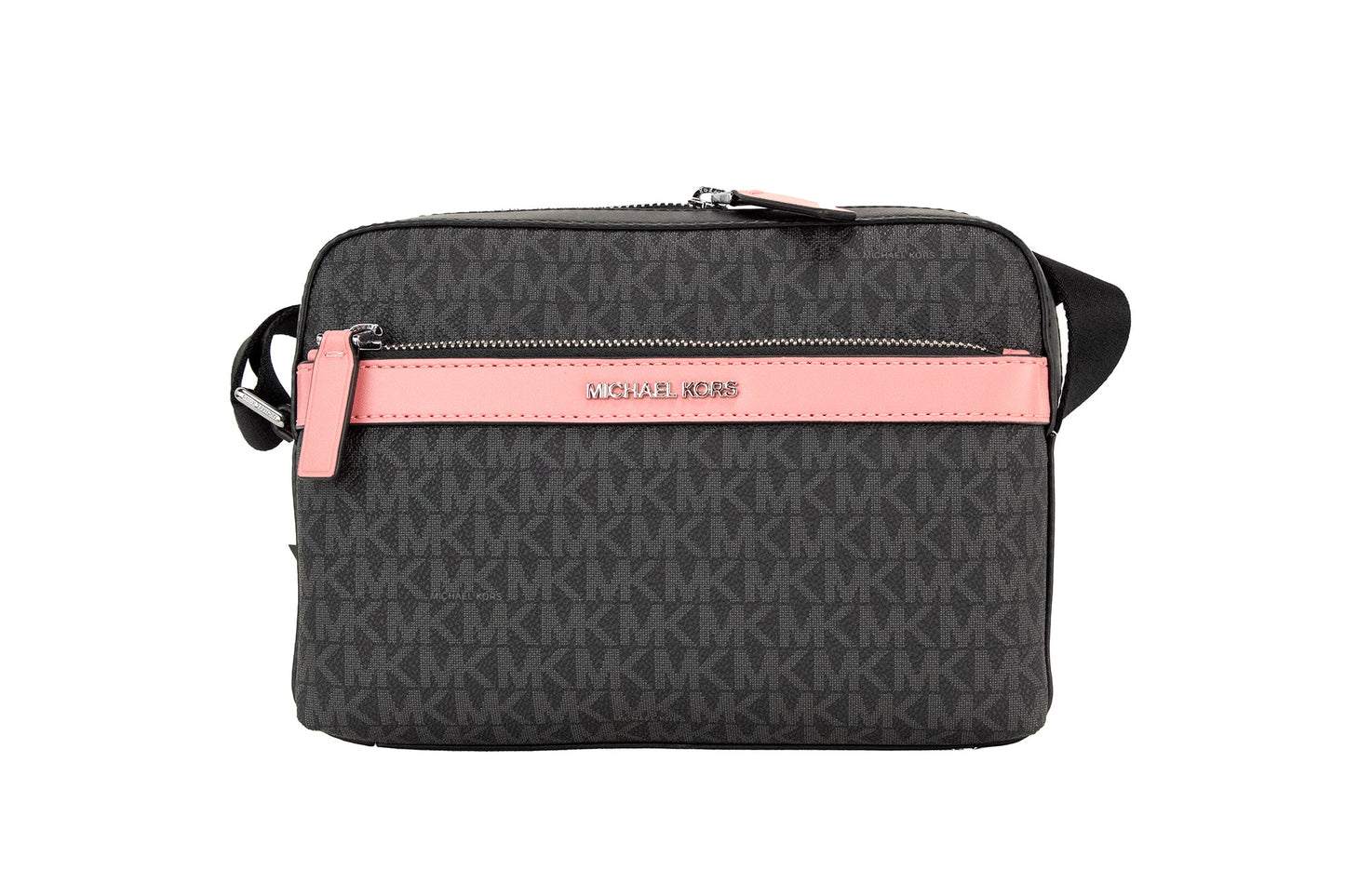 Michael Kors Cooper Small Black Pink Signature PVC Utility Crossbody Bag | Fashionsarah.com