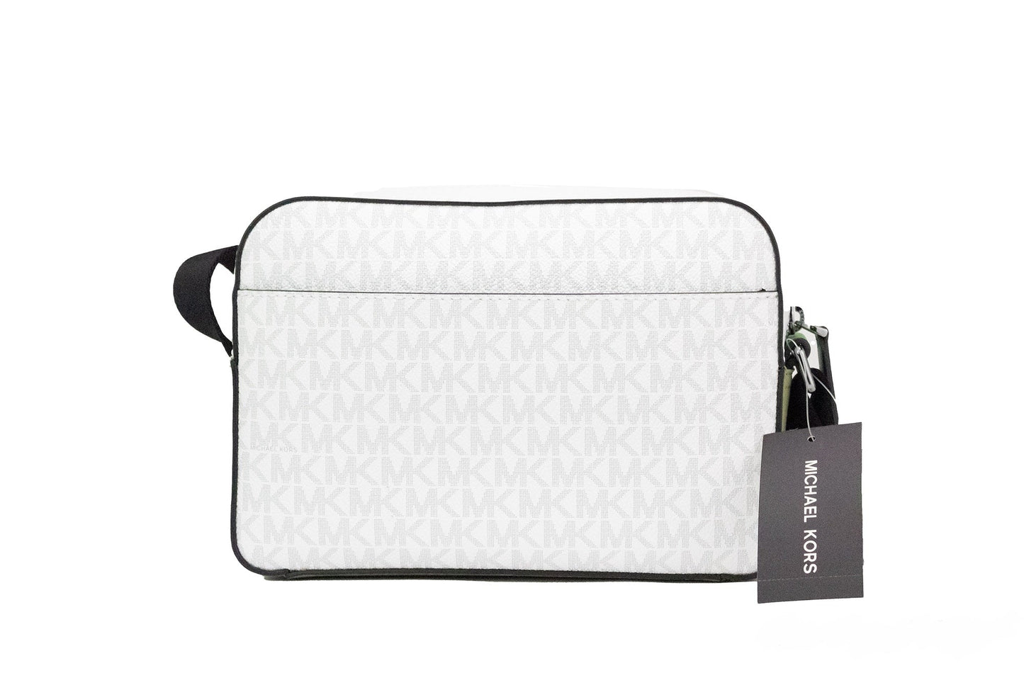 Fashionsarah.com Fashionsarah.com Michael Kors Cooper Small Bright White Palm Signature PVC Utility Crossbody Bag