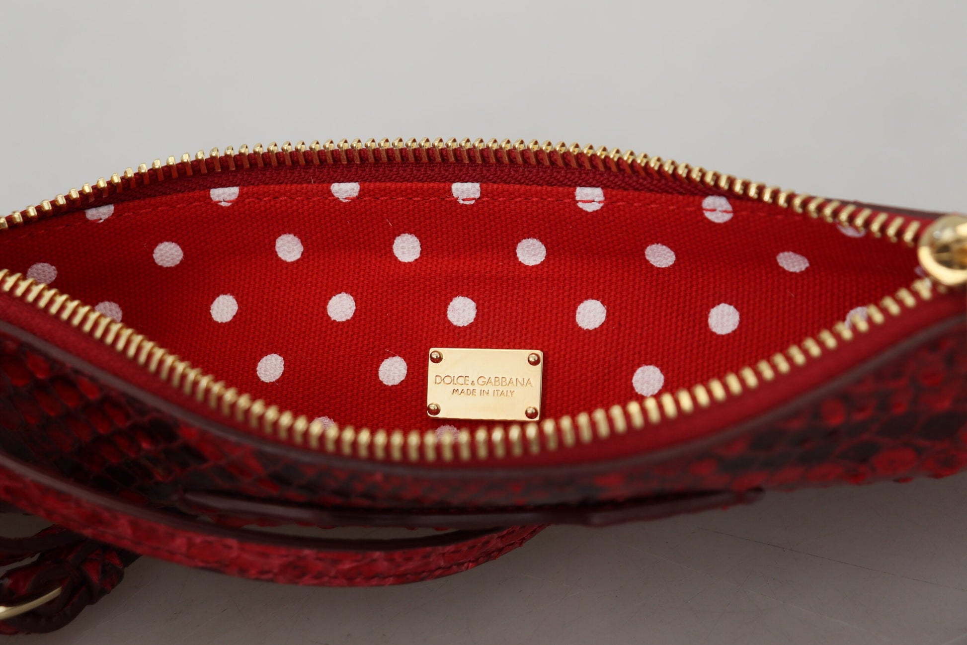 Fashionsarah.com Fashionsarah.com Dolce & Gabbana Red Leather Clutch Purse Wristlet Hand