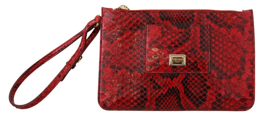 Fashionsarah.com Fashionsarah.com Dolce & Gabbana Red Leather Clutch Purse Wristlet Hand