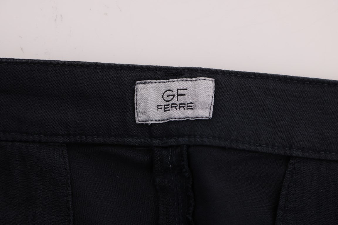 Fashionsarah.com Fashionsarah.com GF Ferre Sleek Blue Cotton Stretch Pants for Men
