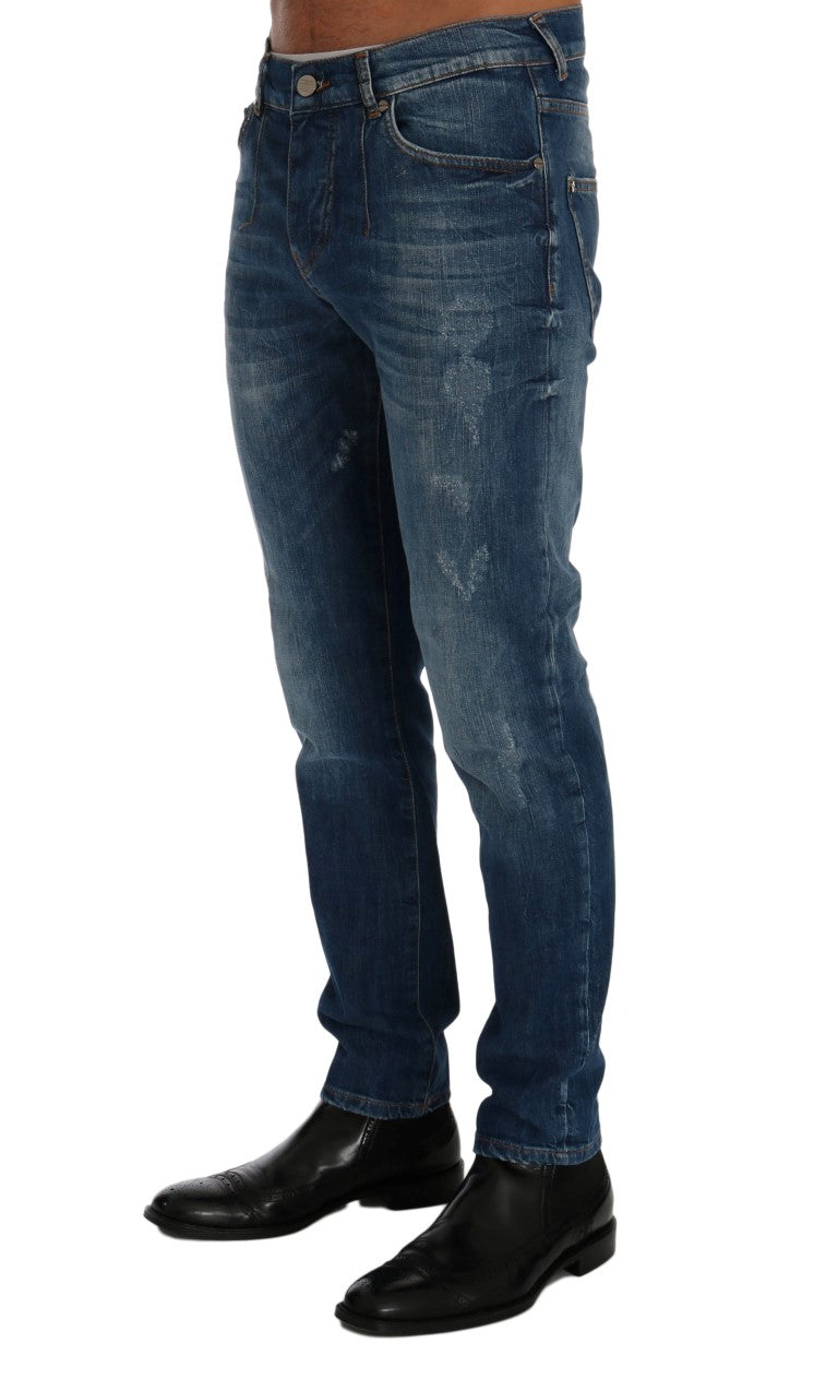 Fashionsarah.com Fashionsarah.com Frankie Morello Chic Slim Fit Blue Wash Jeans