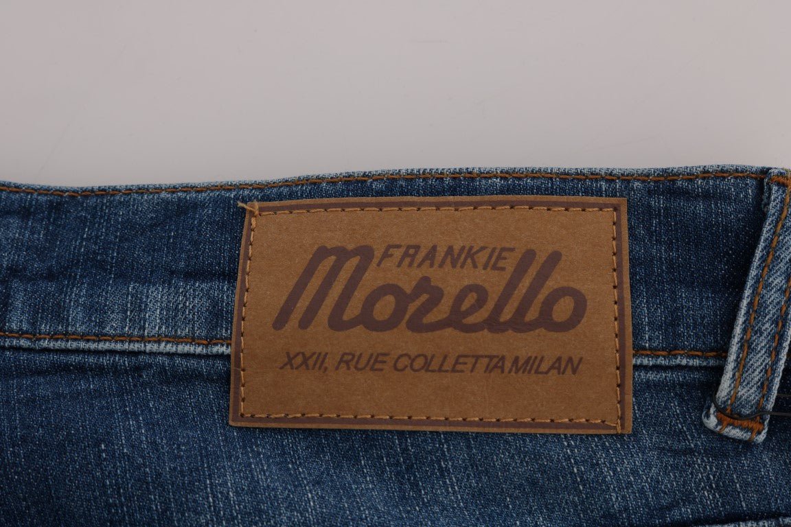 Frankie Morello Chic Slim Fit Blue Wash Jeans | Fashionsarah.com