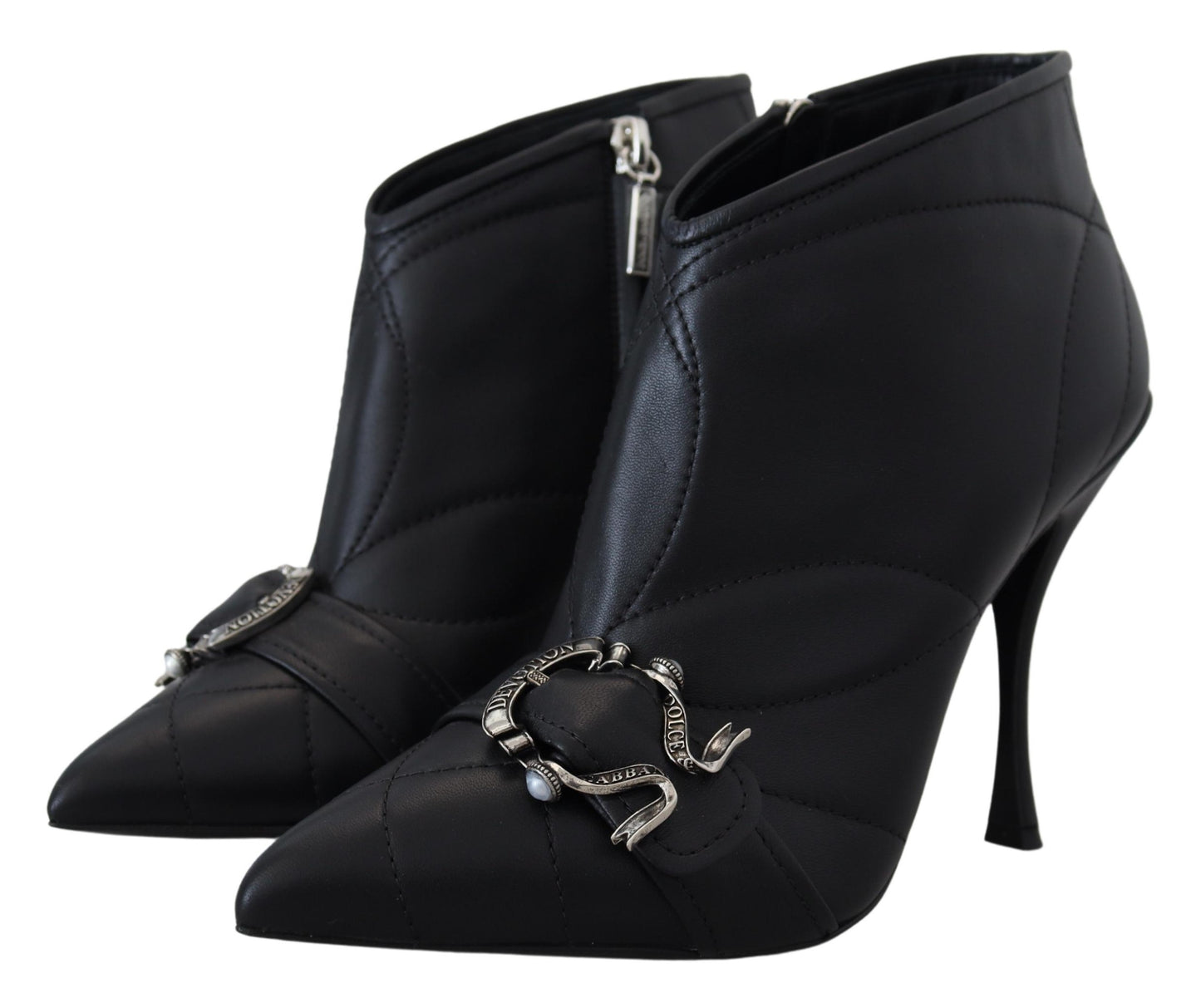 Fashionsarah.com Fashionsarah.com Dolce & Gabbana Black Devotion Quilted Buckled Ankle Boots