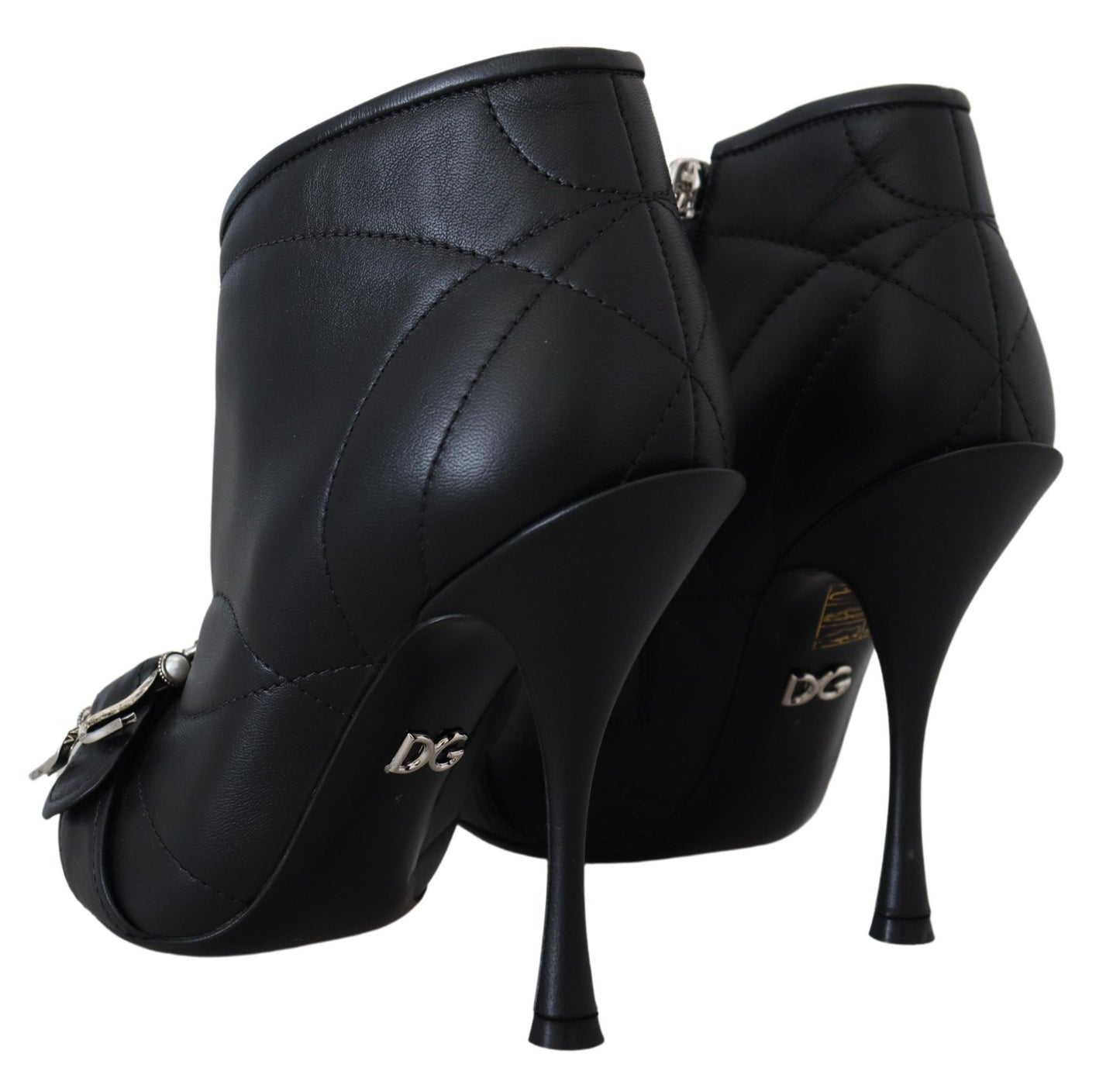 Fashionsarah.com Fashionsarah.com Dolce & Gabbana Black Devotion Quilted Buckled Ankle Boots