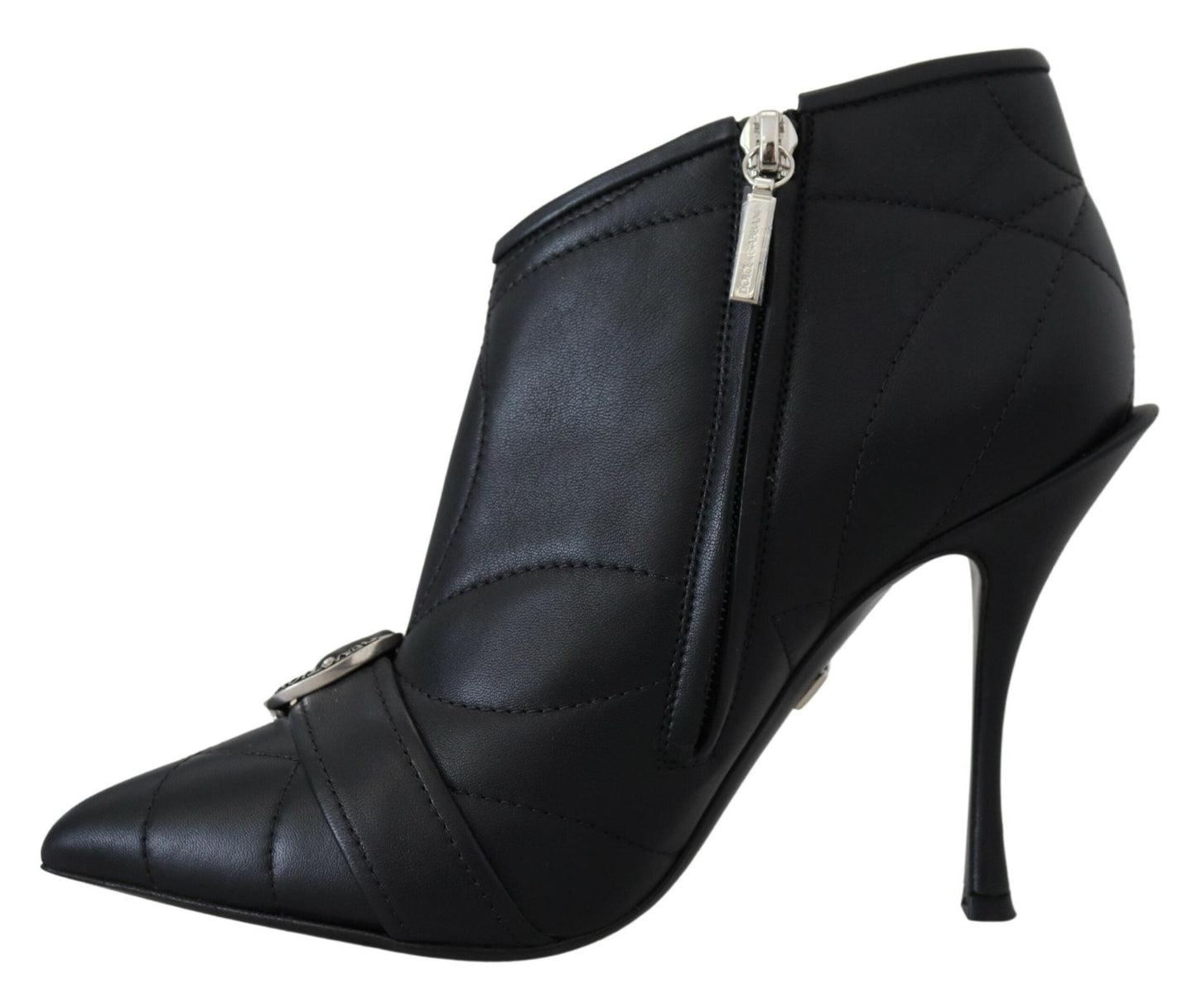 Fashionsarah.com Fashionsarah.com Dolce & Gabbana Black Devotion Quilted Buckled Ankle Boots