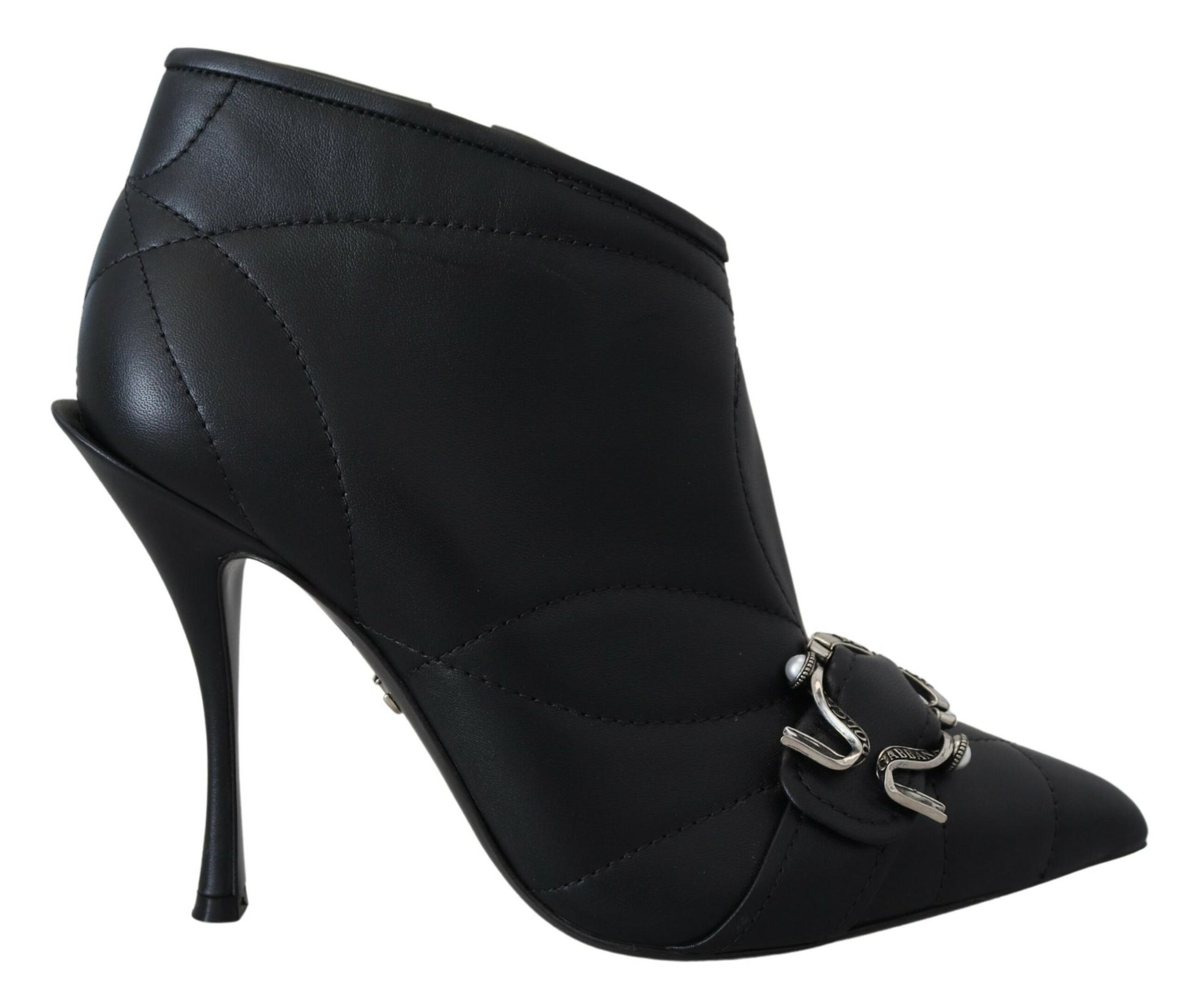 Fashionsarah.com Fashionsarah.com Dolce & Gabbana Black Devotion Quilted Buckled Ankle Boots