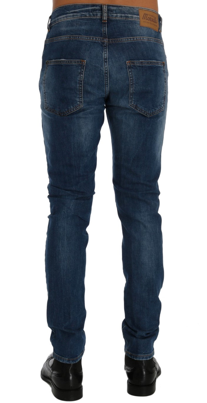 Fashionsarah.com Fashionsarah.com Frankie Morello Chic Slim Fit Blue Distressed Jeans