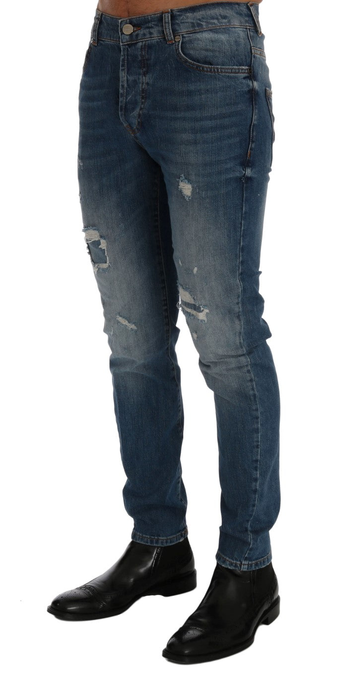 Fashionsarah.com Fashionsarah.com Frankie Morello Svelte Italian Denim - Slim Fit Blue Jeans